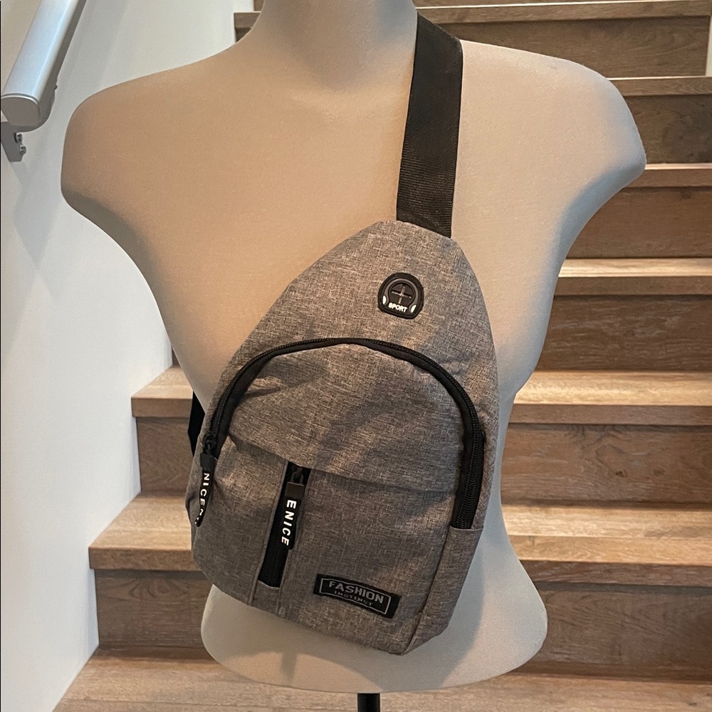 Grey Crossbody Sling Bag - Minimalist Everyday Carry NWOT